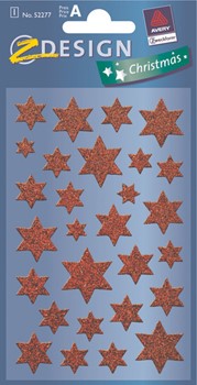Z-Design 52277 - Weihnachten Glamour Sticker, Sterne, rot
