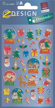 Z-Design 52284 - Weihnachten Glossy Sticker, Schneekugel + Geschenke