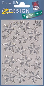 Z-Design 52287 - Weihnachten Metallic Sticker, Sterne, silber