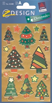 Z-Design 52288 - Weihnachten Metallic, Sticker Bäume