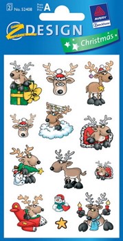 Z-Design 52408 - Weihnachtliche Sticker Rentiere mit Schlitten