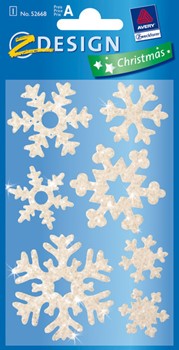 Z-Design 52668 - Weihnachten Glitter Sticker Eiskristall weiß