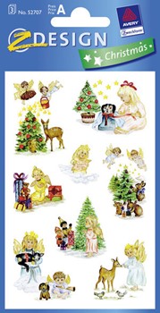 Z-Design 52707 - Weihnachten Papier Sticker Nostalgische Engel + Kinder
