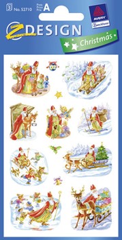 Z-Design 52710 - Weihnachten Papier Sticker Nostalgischer Nikolaus