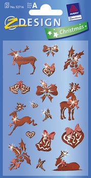 Z-Design 52716 - Weihnachten Papier Sticker Rentier beglimmert