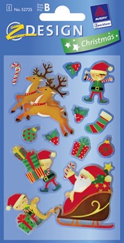 Z-Design 52725 - Weihnachten Collage Sticker Schlitten Elfe