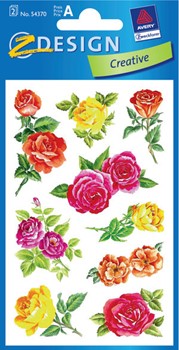 Z-Design 54370 - Blumen-Sticker Folie, Rosen, transparent