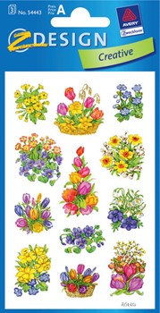 Z-Design 54443 - Blumen-Sticker, Frühling, beglimmert