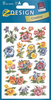 Z-Design 54445 - Blumen-Sticker, Veilchen, beglimmert