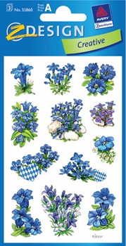 Z-Design 55860 - Blumen Sticker, Enzian, blau