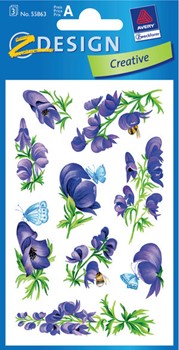 Z-Design 55863 - Z-Deisgn Blumen Sticker, Eisenhut, violett