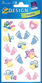 Z-Design 55901 - Papier Sticker, Baby Fußabdruck, beglimmert