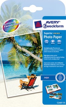 Avery Zweckform C2497-75 - Superior Inkjet Photopapier, 10x15cm, 230 g