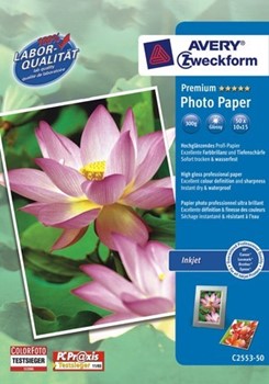 Avery Zweckform C2553-50 - Premium Inkjet Photopapier, 10x15cm, 300 g