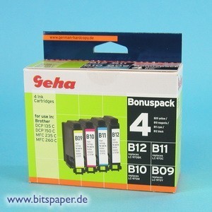 Geha 86044726 - Multipack, 1x B09 yellow, 1 x B10 magenta, 1 x B11 cyan und 1x B12 schwarz