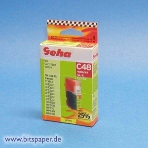 Geha 49301 - Tintenpatrone, yellow, kompatibel zu Canon CLI-8Y