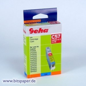 Geha 44948 - Tintenpatrone mit Chip, cyan, ersetzt Canon CLI-8C