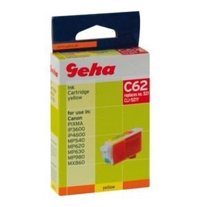 Geha 86044016 - Tintenpatrone mit Chip, yellow, ersetzt Canon CLI-521Y