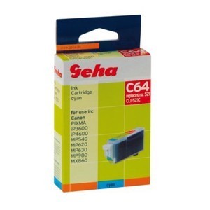 Geha 86044054 - Tintenpatrone mit Chip, cyan, ersetzt Canon CLI-521C