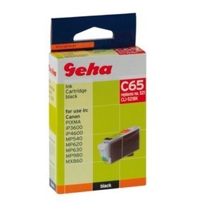Geha 86044078 - Tintenpatrone mit Chip, schwarz, ersetzt Canon CLI-521BK