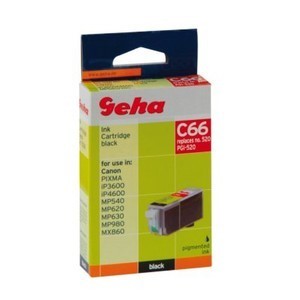 Geha 86043996 - Tintenpatrone mit Chip, schwarz, ersetzt Canon PGI-520BK