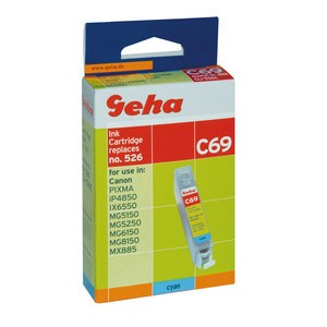 Geha 86110676 - Tintenpatrone mit Chip, cyan, ersetzt Canon CLI-526C