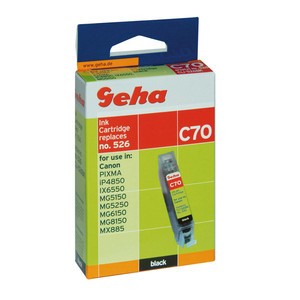 Geha 86110650 - Tintenpatrone mit Chip, schwarz, ersetzt Canon CLI-526BK