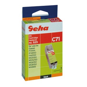 Geha 86110635 - Tintenpatrone mit Chip, schwarz, ersetzt Canon PGI-525BK