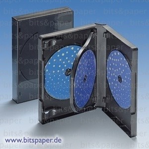 cdtools 93050-1 - 4-DVD Box schwarz, mit Klapptray