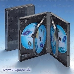cdtools 93051-1 - 6-DVD Box schwarz, mit 2 Klapptrays