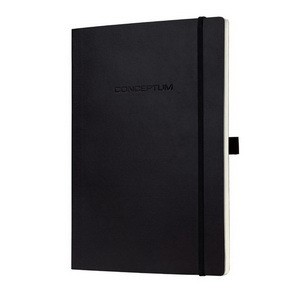Sigel CO210 - Notizbuch Conceptum, schwarz, blanko mit Linienpapier, 187x270 mm