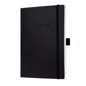 Sigel CO220 - Notizbuch Conceptum, schwarz, blanko mit Linienpapier, 135x210 mm