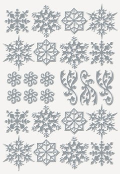 Sigel CS201 - Weihnachts-Sticker, Silver Snowflakes, Filigran
