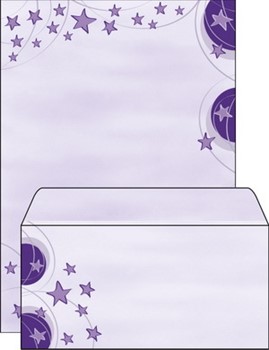 Sigel DP031Set - Weihnachtspapier Set Violet Stars