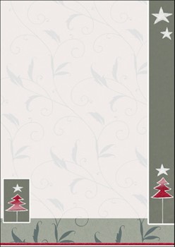 Sigel DP069 - Weihnachts-Motiv-Papier, Modern Fir, Rotprägung