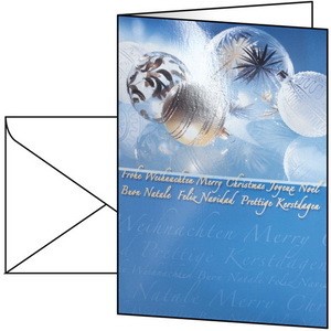 Sigel DS369 - Weihnachts-Karten (inkl. Umschläge), Golden Baubles