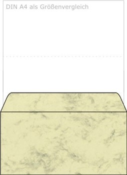Sigel DU161 - Umschlag, DIN lang, Marmor beige, 90g
