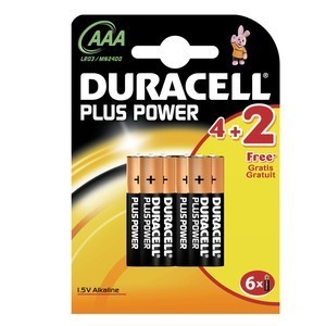 Duracell DUR018754 - Plus Power Batterien, AAA 4+2er  Pack