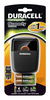 Duracell DUR022041 - 1h Fast Charger CEF27 mit 2AA+2AAA