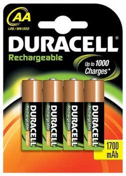 Duracell DUR065734 - Nickel-Metallhydrid Akkus, Mignon AA, 1700mAh
