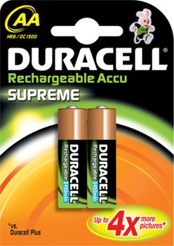 Duracell DUR203679 - Supreme NiMH Accu AA 2450mAH 2er Pack