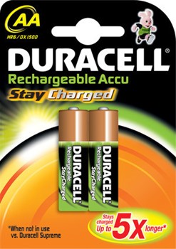 Duracell DUR203846 - StayCharged NiMH Accu AA 2000mAH 2er Pack