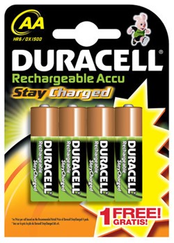 Duracell DUR203860 - DURACELL StayCharged Akkus, AA, 3+1 Pack