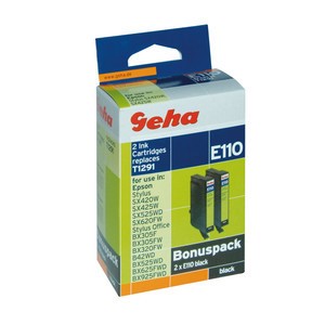 Geha 86110916 - Tintenpatronen Doppelpack schwarz, kompatibel zu Epson T1291