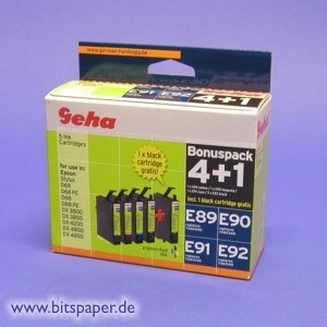 Geha 49646 - Multipack 4+1 für Epson Drucker