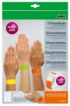 Sigel EB214 - Eventbänder Super Soft, neon orange, 120 Stück