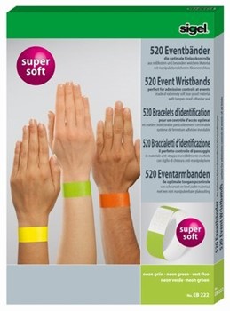 Sigel EB222 - Eventbänder Super Soft, neon grün, 520 Stück