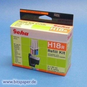 Geha H18R - Refill Komplett Set, für HP Nr. 58, C6658A