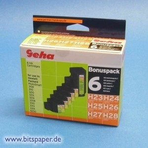 Geha 50925 - Bonus Pack, 6 Tintenpatronen kompatibel zu HP 363er Serie