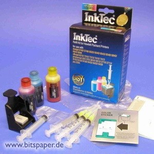 Inktec HPI-6066C - InkTec Nachfülltinte Komplett Set für HP Tintenpatrone Nr. 343